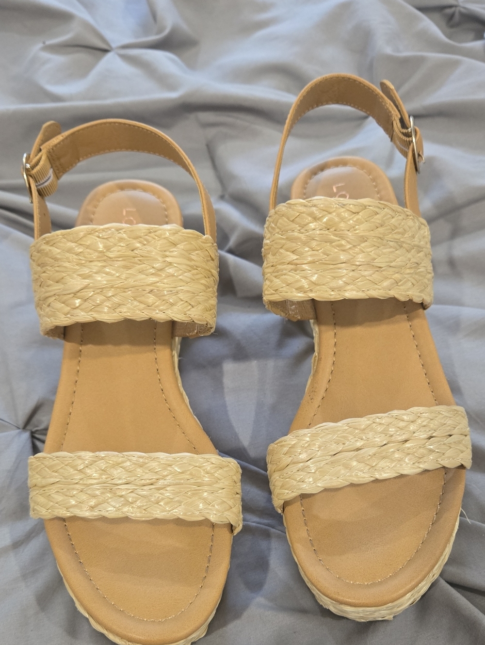 Lauren Conrad Woven Strap Beige Women's Sandals